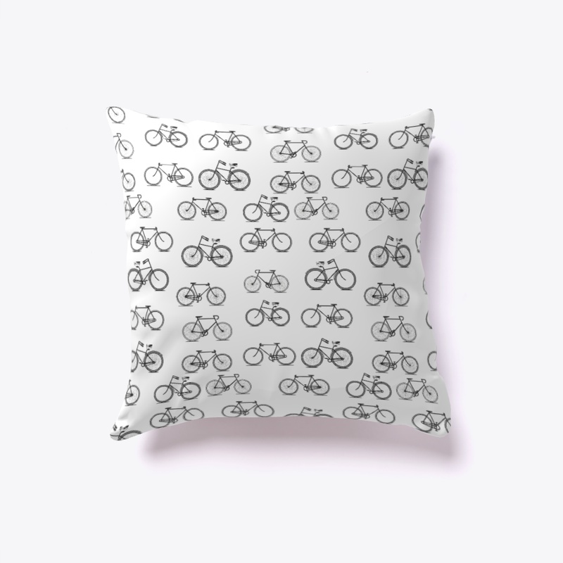Sporty Bicycle Pattern Pillow Case