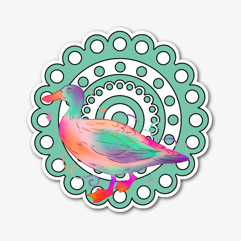 Mandala Simple Geometric Colorful Duck 