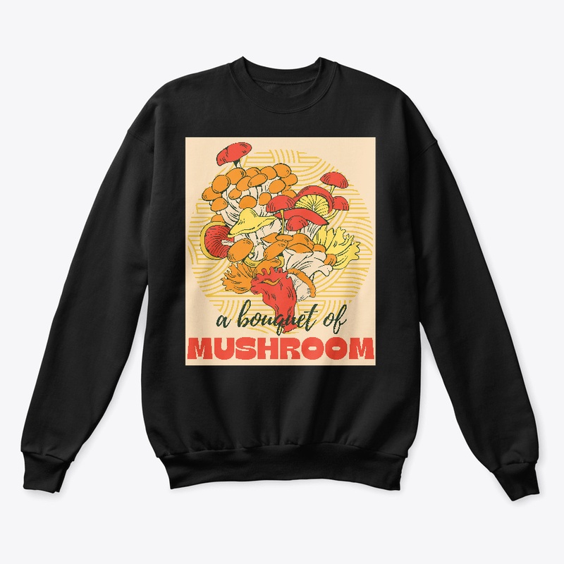 A bouquet of mushroom round background