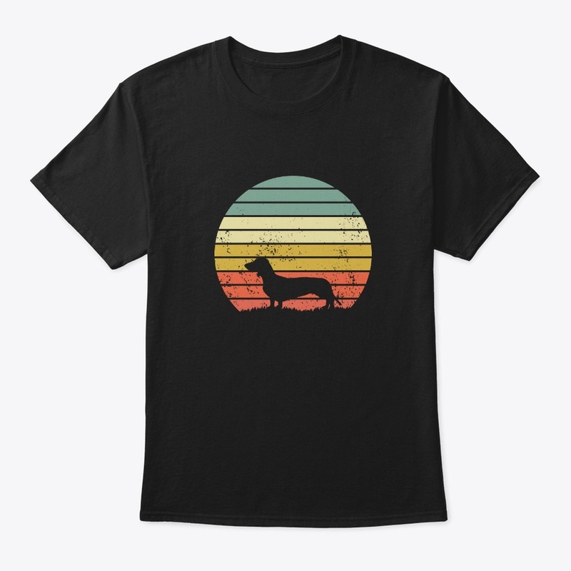 Retro Dachshund Dog Puppy Lover Sunset