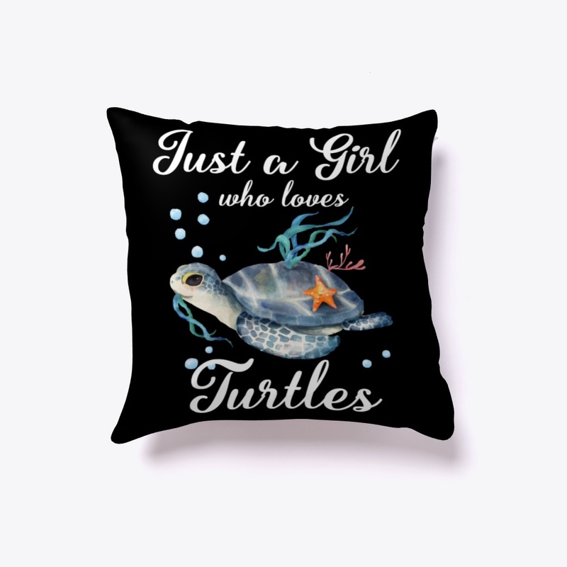 Girl Loves Turtles Watercolor Style