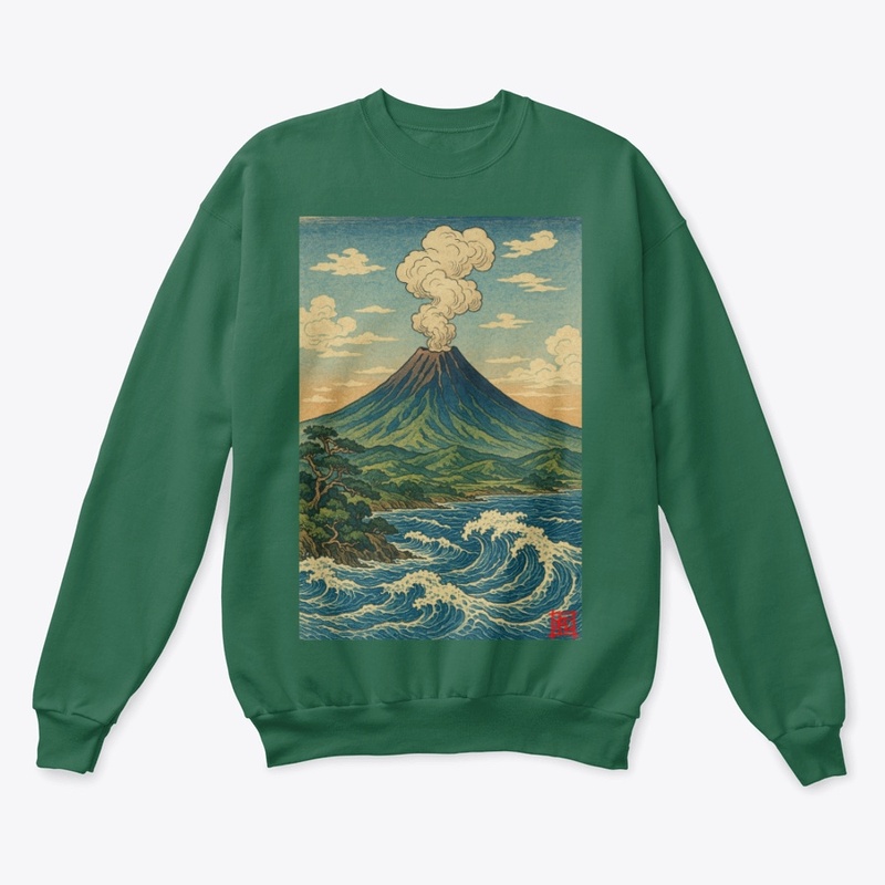 Hawaiian Mountain - Hokusai Style