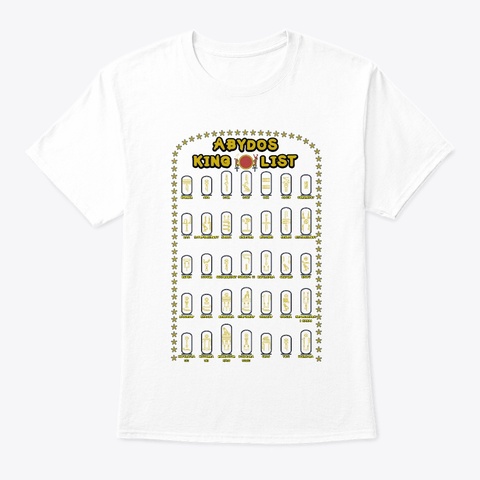 Abydos King List White T-Shirt Front