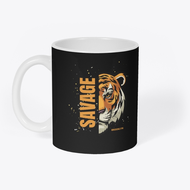 Black And orange T-Shirt Savage Tiger