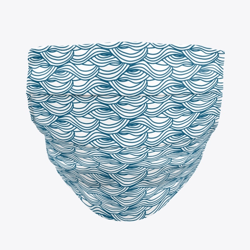 Blue Ocean Waves Facial Mask