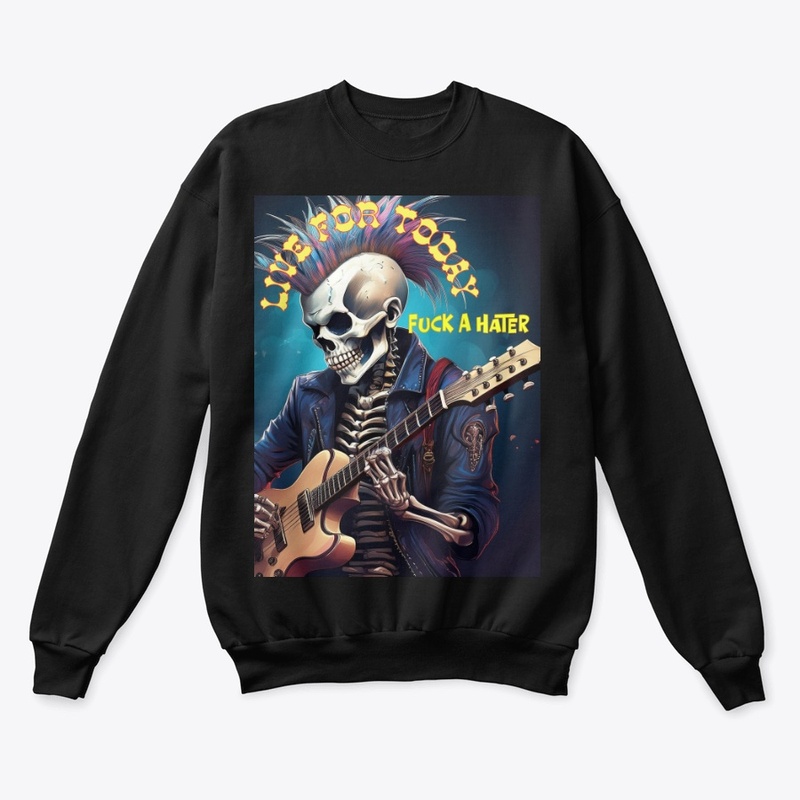 Skeleton anti-hater rockstar