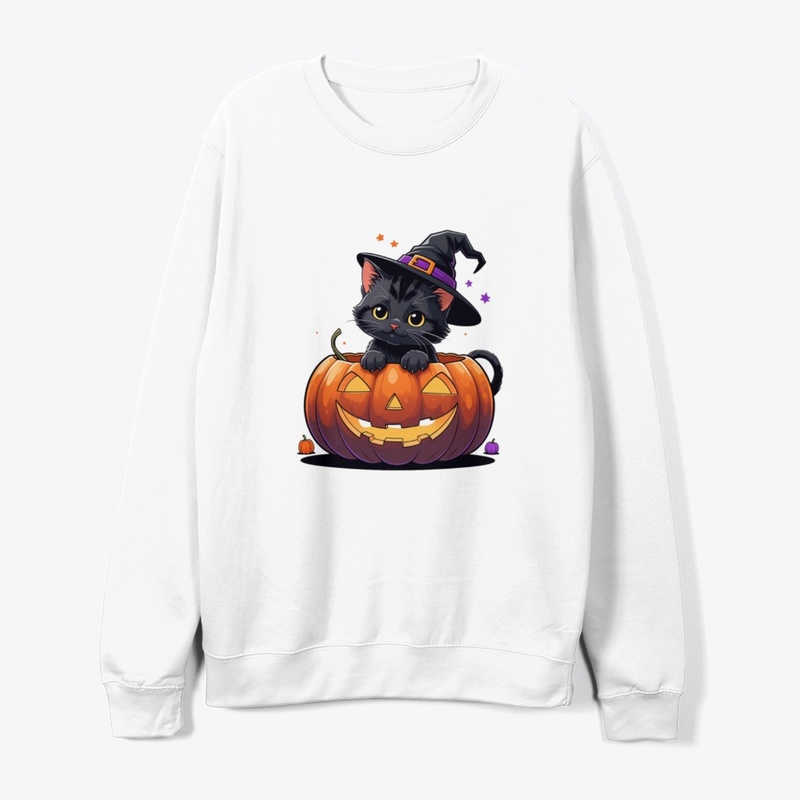 Cute Halloween Kitten in Pumpkin