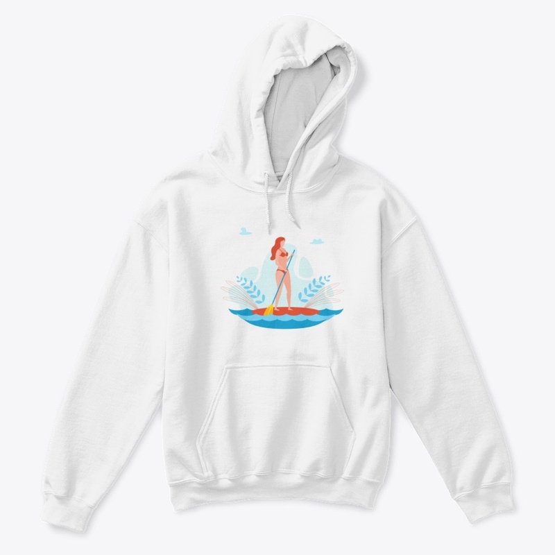 SUP paddle board woman illustration