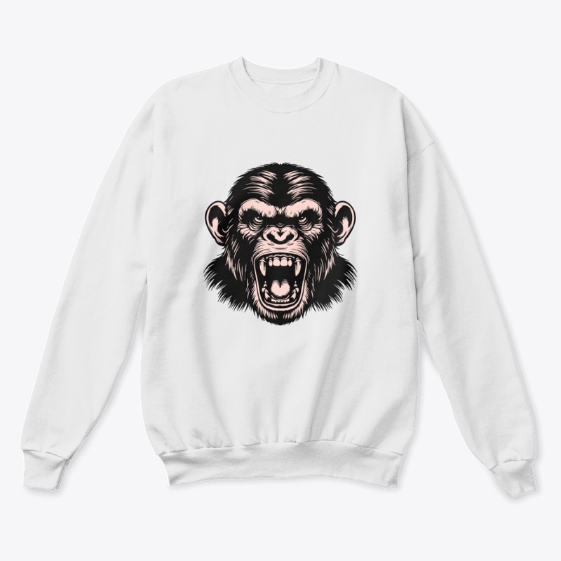 Angry Chimpanzee Head Graphic
