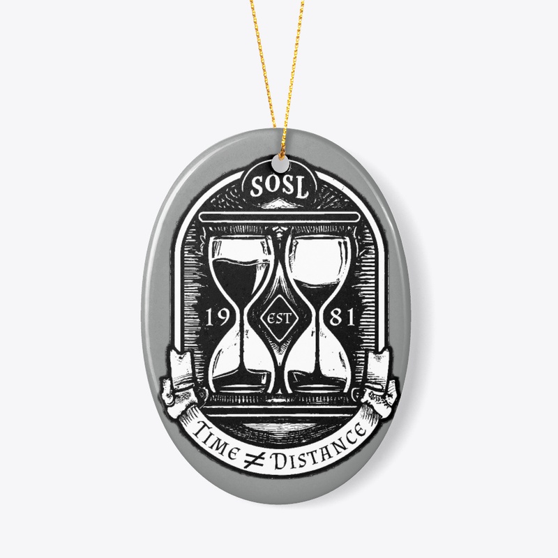 Time not distance ornament in monochrome