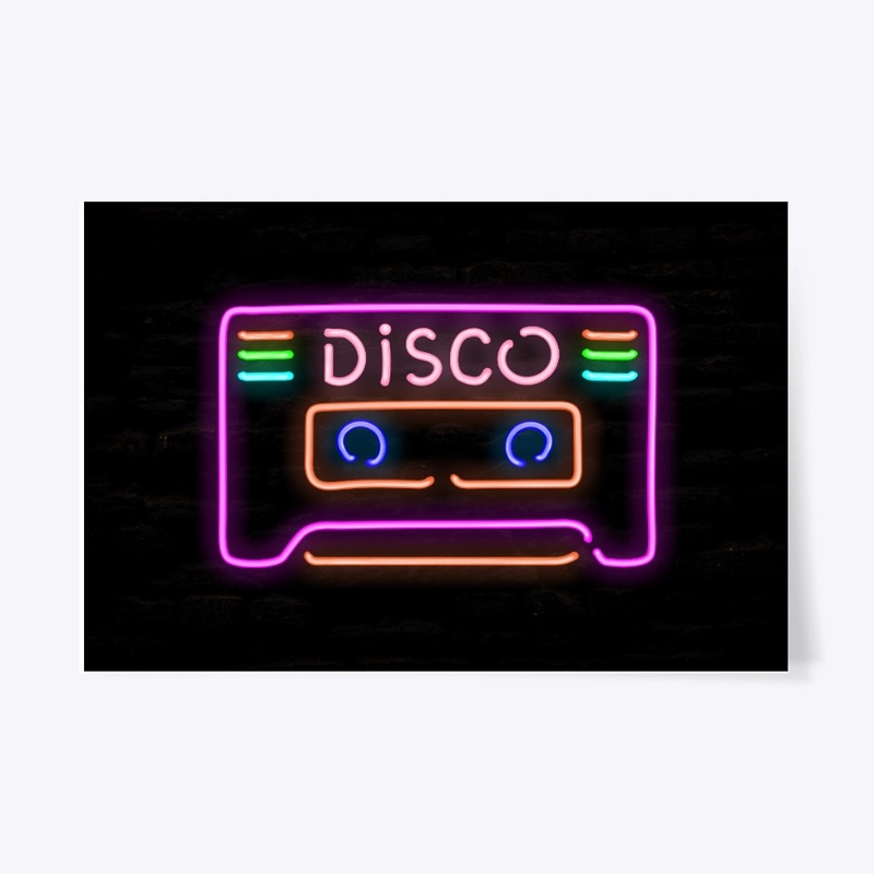 Disco Cassette Man Cave Neon Pipe Sign