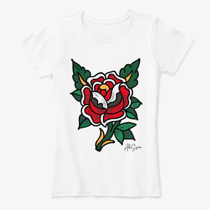 cool words on rose flower tshirt design