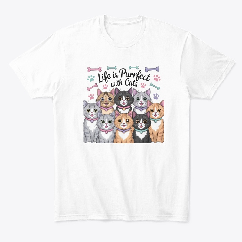 Eight Cute Cartoon Cats