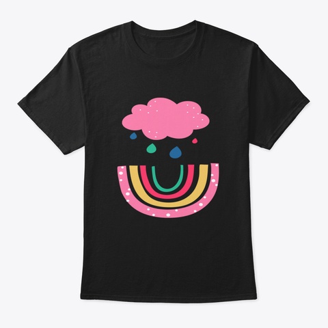 Kids Rainbows Black T-Shirt Front