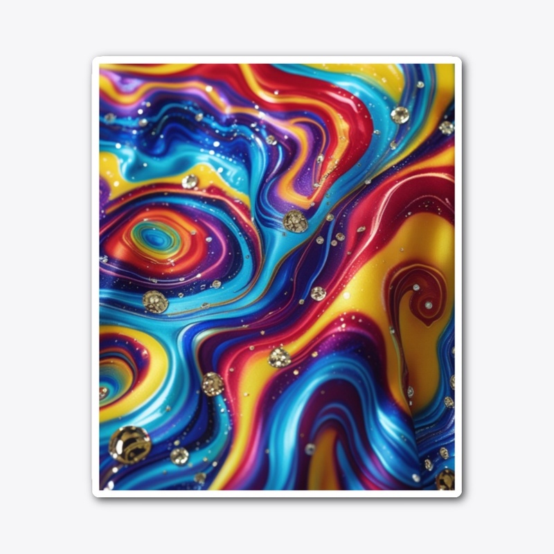 Colorful Vortex with Diamonds Design 