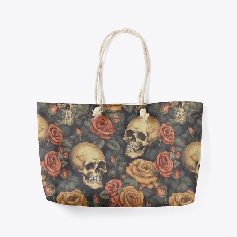Skull and Roses All Over Print 