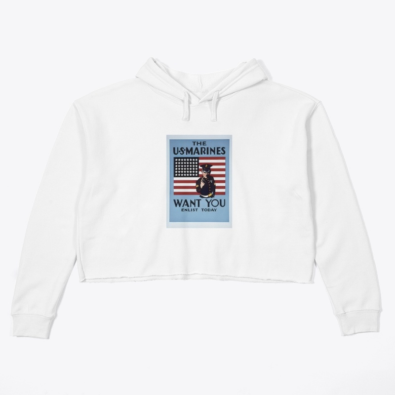 Marines Want You - Women's Crop Hoodie