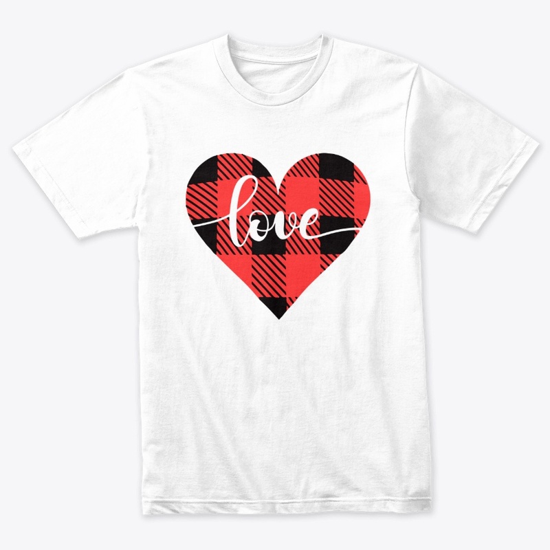 Valentine's Day Buffalo Plaid Heart Tee