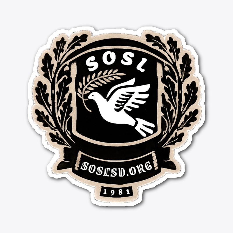 Laurel Dove Crest (sepia/blk) sticker
