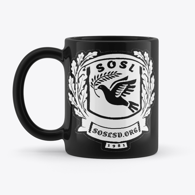 Laurel Dove Crest (white/black) blk mug