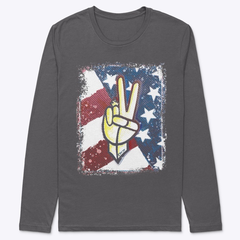 Flag Hand Peace Sign ( dark )