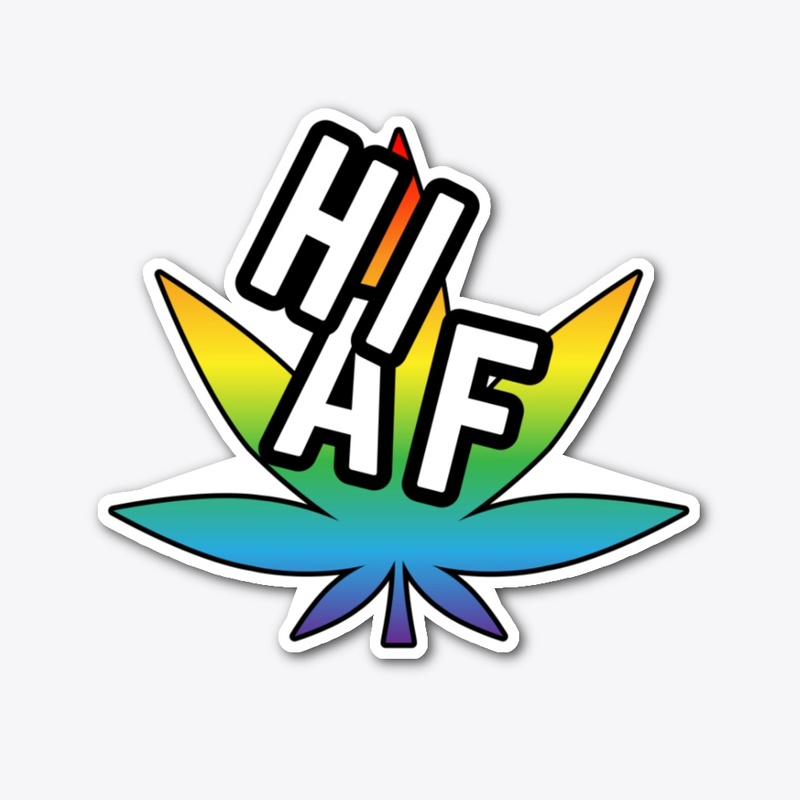 High As Fuck [] Neon Pot Leaf