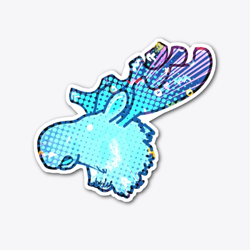 psychedelic moose head