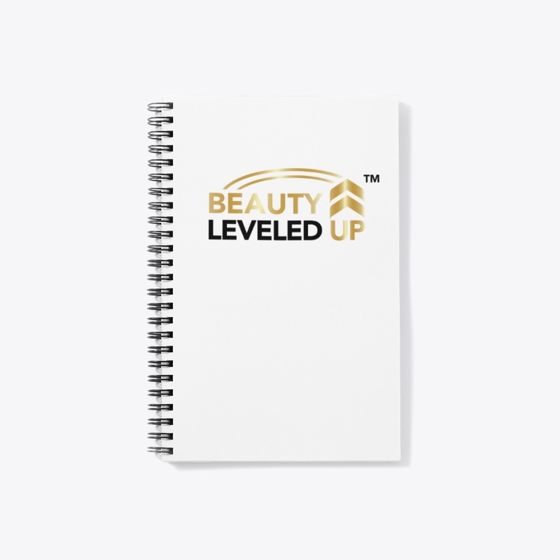 Beauty Leveled Up Logo Notebook (White)