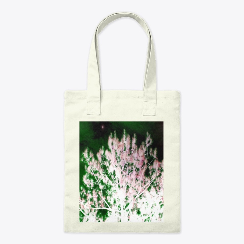green and pink glowing tree 