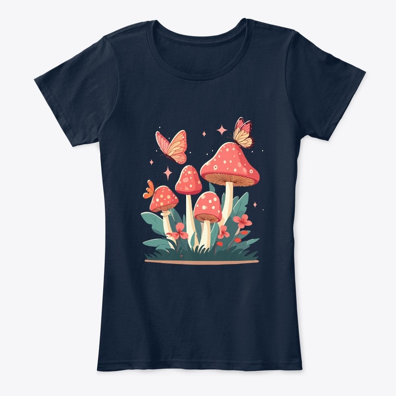 Mushroom and Butterfly T-Shirt