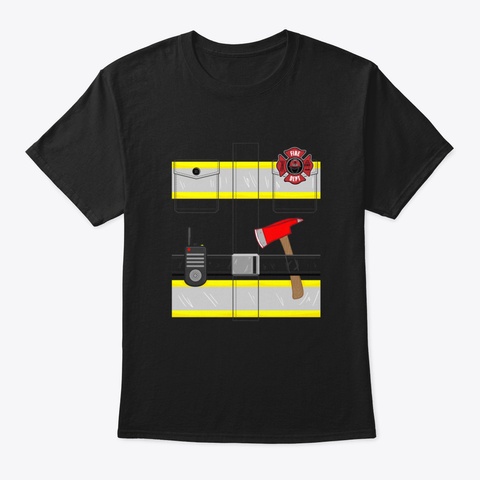 Kids Fireman Costume Black T-Shirt Front