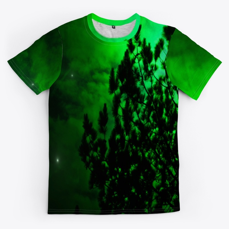 green tree glowing