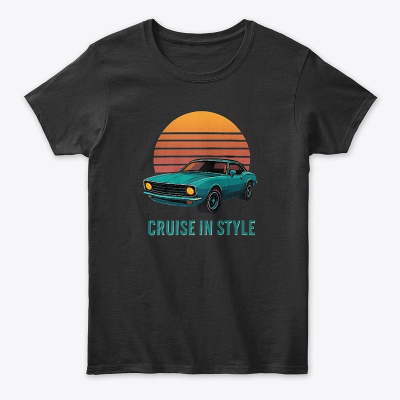 Retro Car Sunset Tee - Cruise in Style