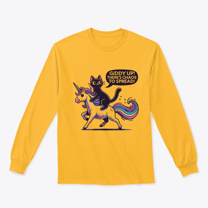 Funny Cat Riding Unicorn