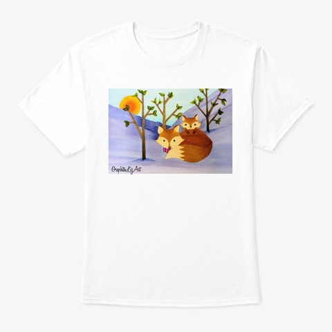 Foxy Family  White T-Shirt Front