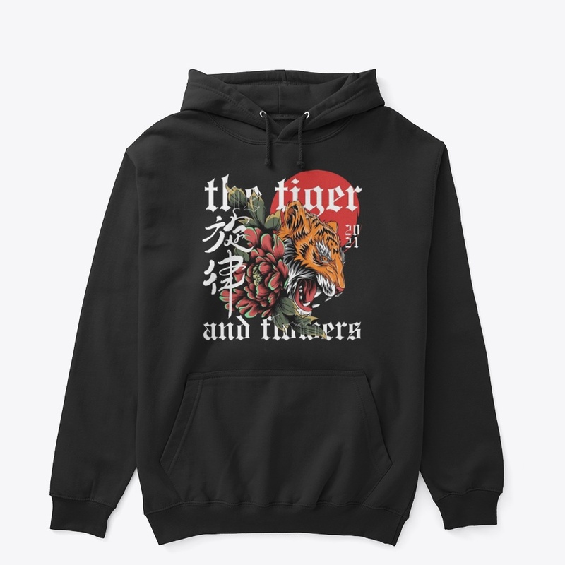 The Tiger and Flowers Print