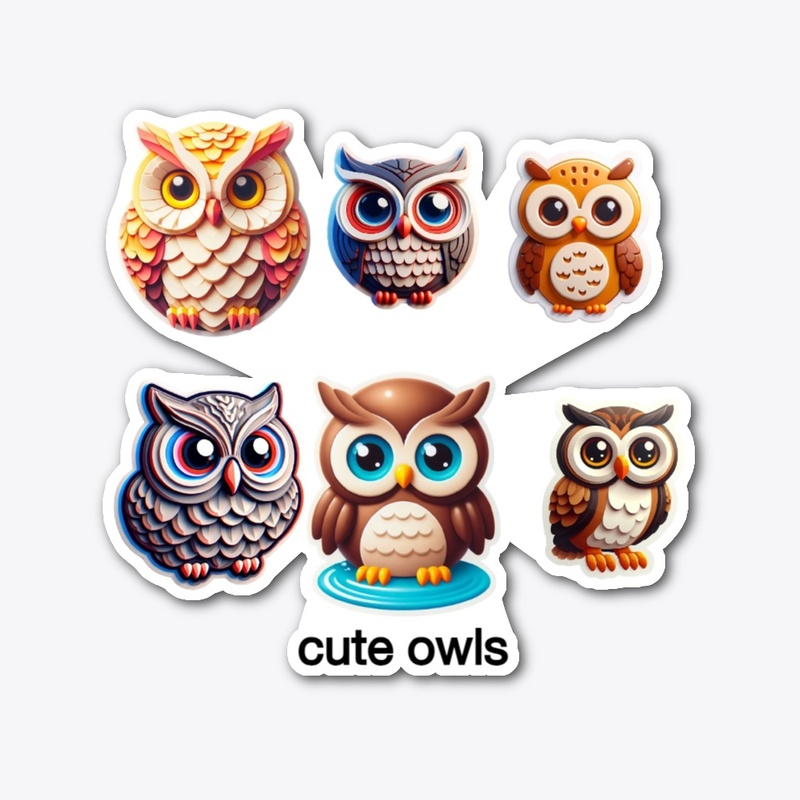 A cute owls stickers
