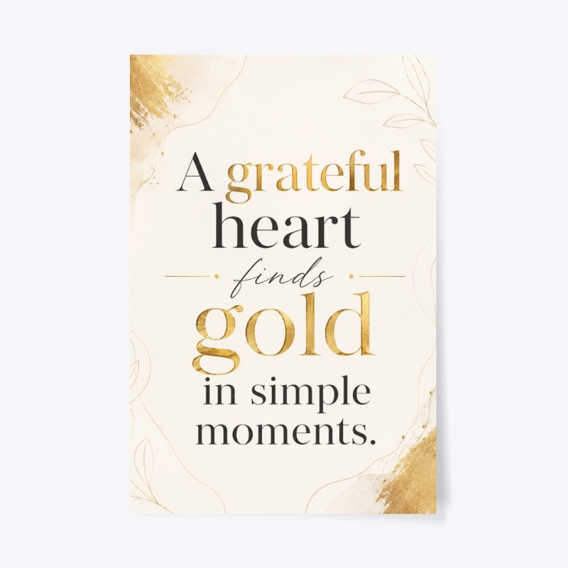 Grateful Heart Gold Print