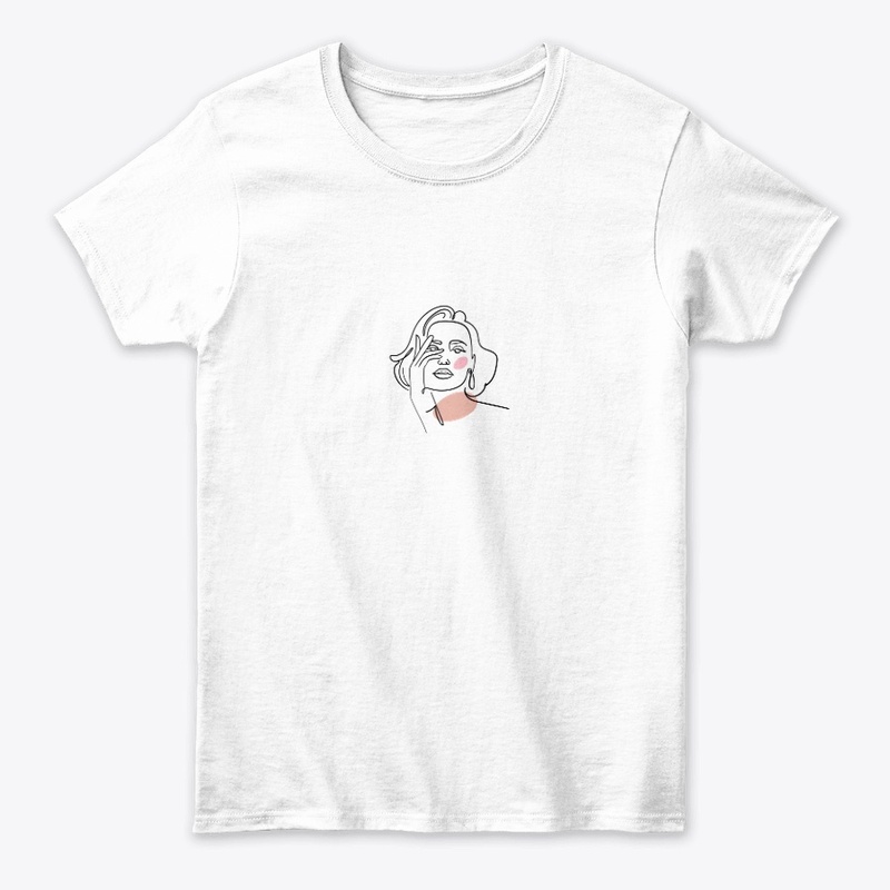 Abstract Woman Face Line Art T-Shirt