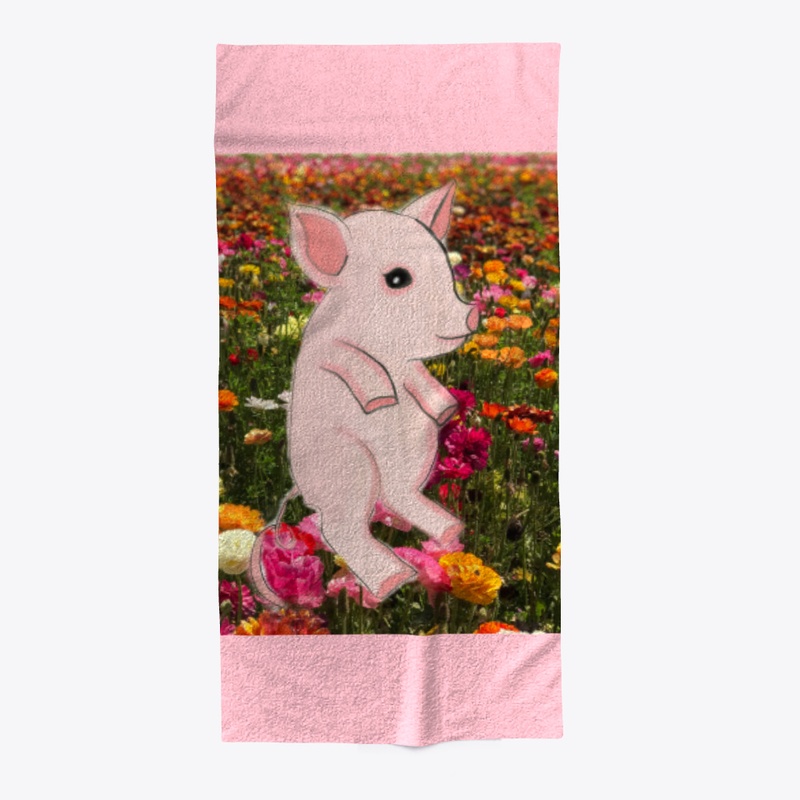 Piggy in Flower Field 