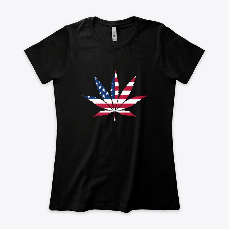 Weed Leaf American Flag