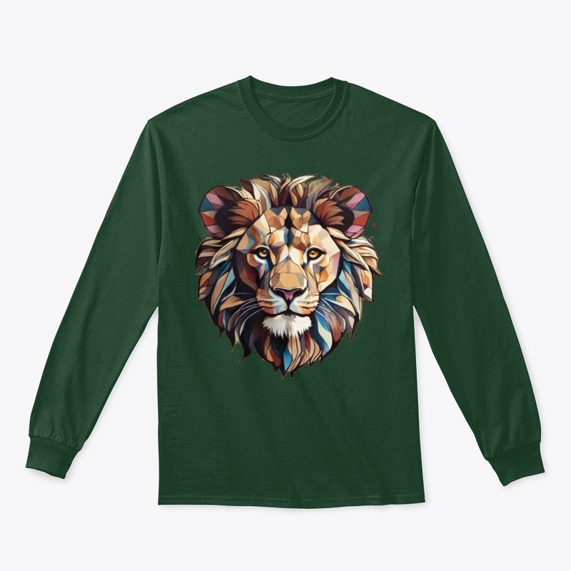 Kaleidoscopic lion illusion t-shirt