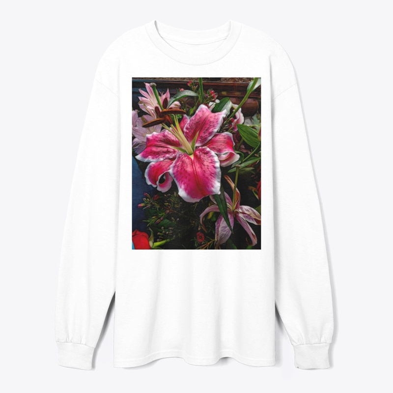 Big Petaled Pink and White Lily