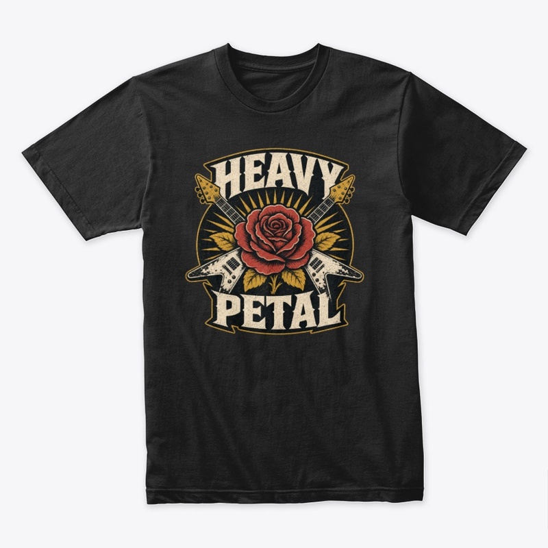 Heavy Petal - Rose Guitar Tattoo Design