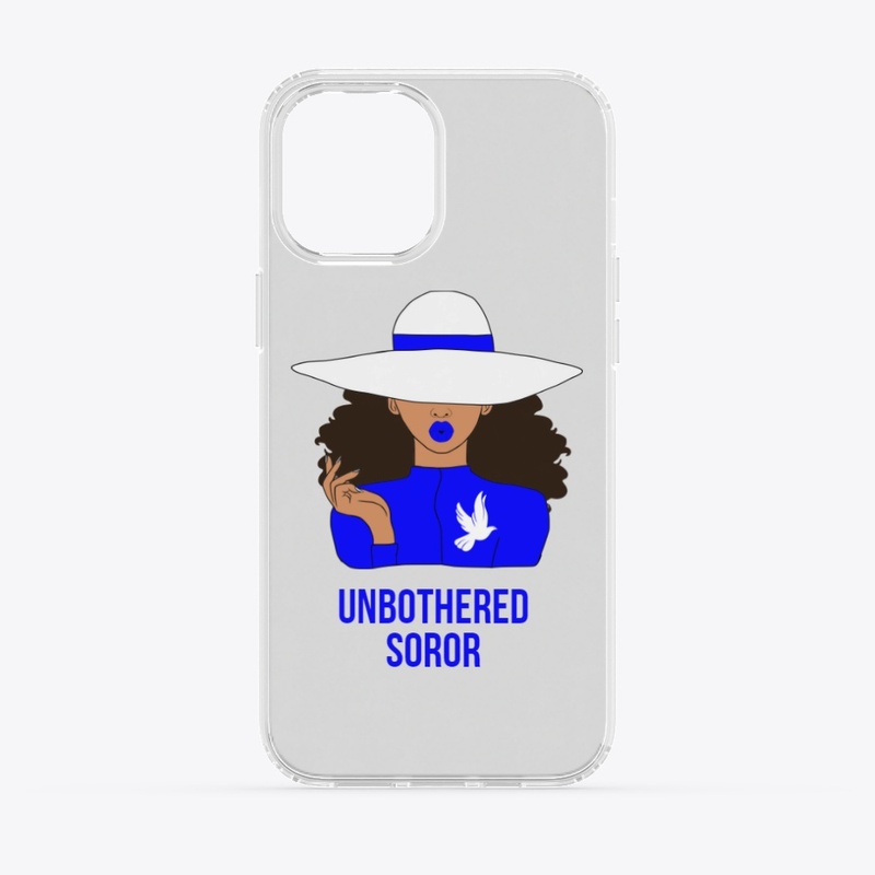 Blue and White Unbothered Soror