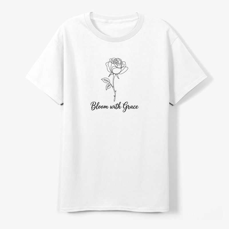 Bloom with Grace Minimalist Floral Tee