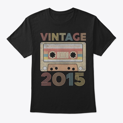 Vintage 2015 Years Old 5 Th Birthday Cass Black T-Shirt Front