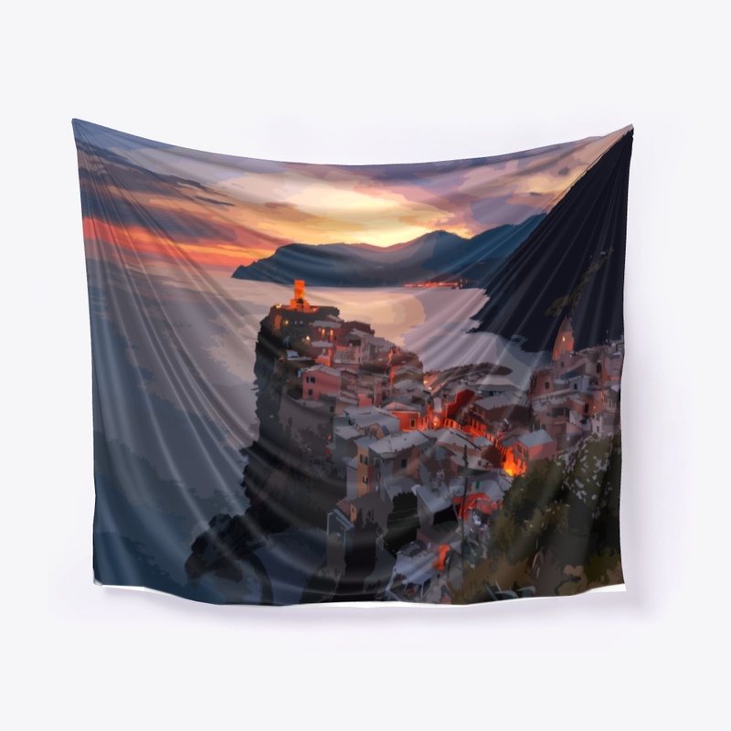 Sunset On A Seaside City