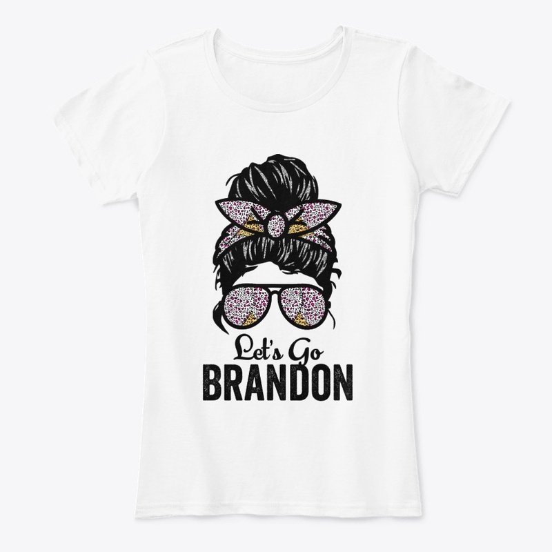 Let's Go Brandon Messy Bun Leopard 