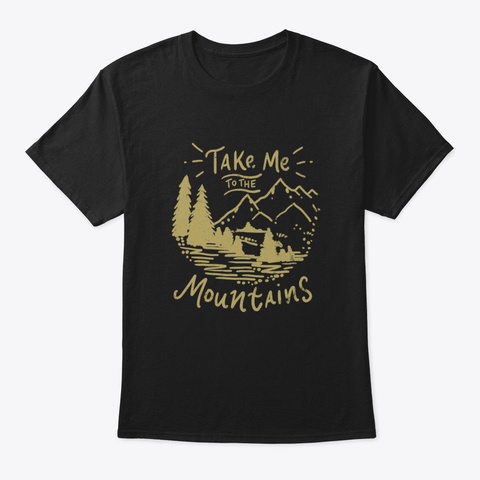 Hiking Mountain Hiker Adventure Outdoor Black T-Shirt Front